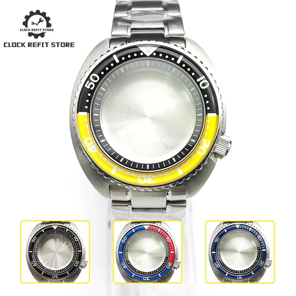 Men's Case Set Drop Bezel Sapphire Mirror Waterproof Large Abalone Diving Watch NH35 NH36 calibre