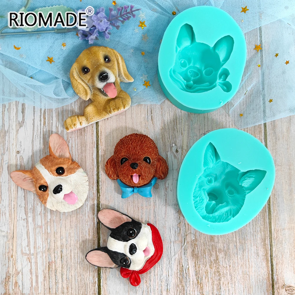 Dog Shape Silicone Mold For Fondant Cake Decorating Tools Chocolate Mousse Dessert Baking Cake Tools Gypsum Epoxy Resin Mould