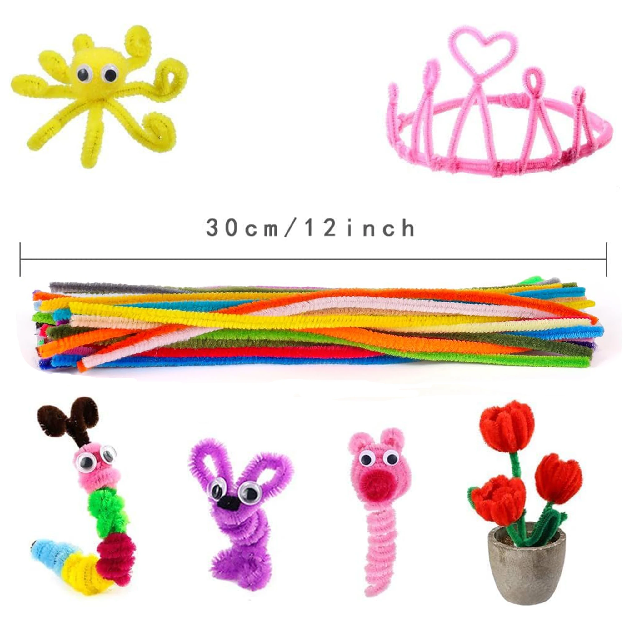 1000 Pcs Pipe Cleaners Assorted 20 Colors 12 inch Chenille Stems Bulk for Kids Art DIY and Crafts Projects and Decorations Limpi