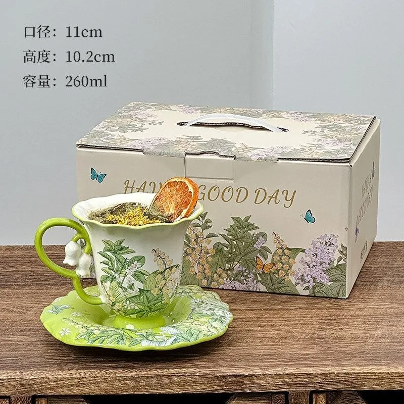 Lily of the valley blooming afternoon tea set - exquisite high-grade ceramic cups, mugs, and coffee cups - view 6