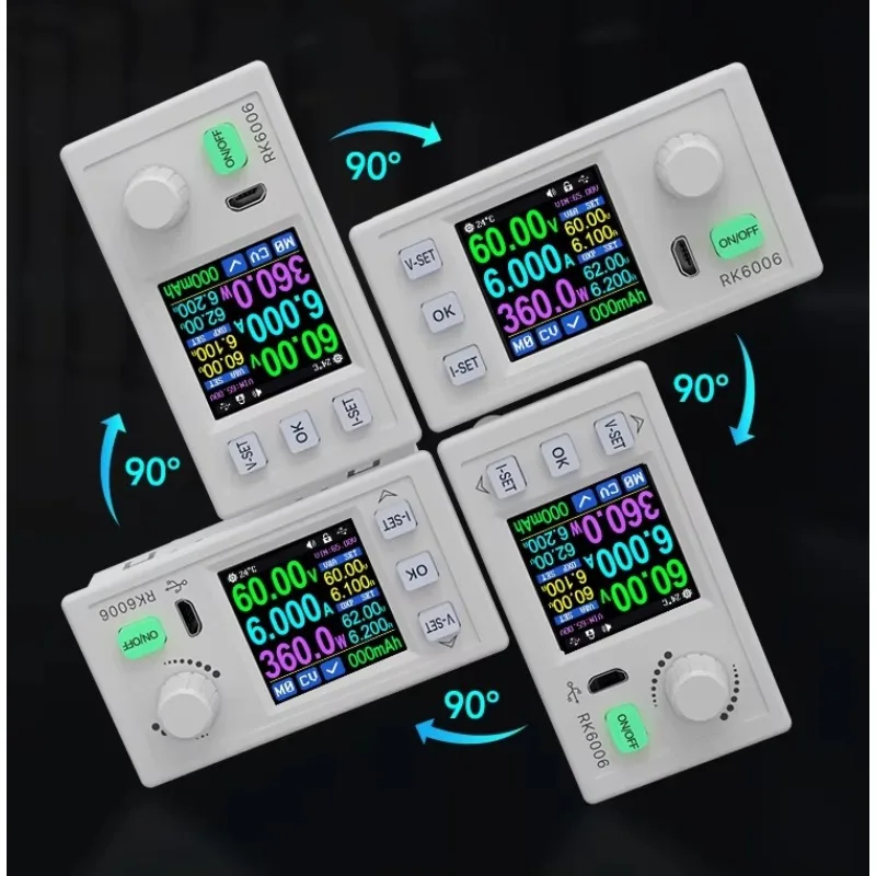 RK6006H 0-60V 0-6A DC Buck Boost Module 360W Step Up Down Constant Current Voltage Power Regulator
