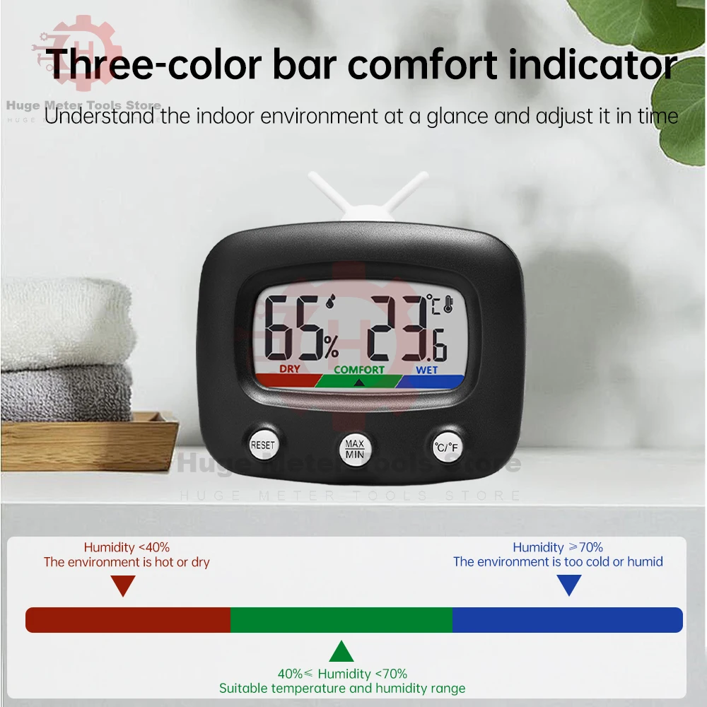 Mini LCD Digital Thermometer Hygrometer Innenraum Temperatur Luftfeuchtigkeit Meter Sensor Gauge Wetterstation Sensor