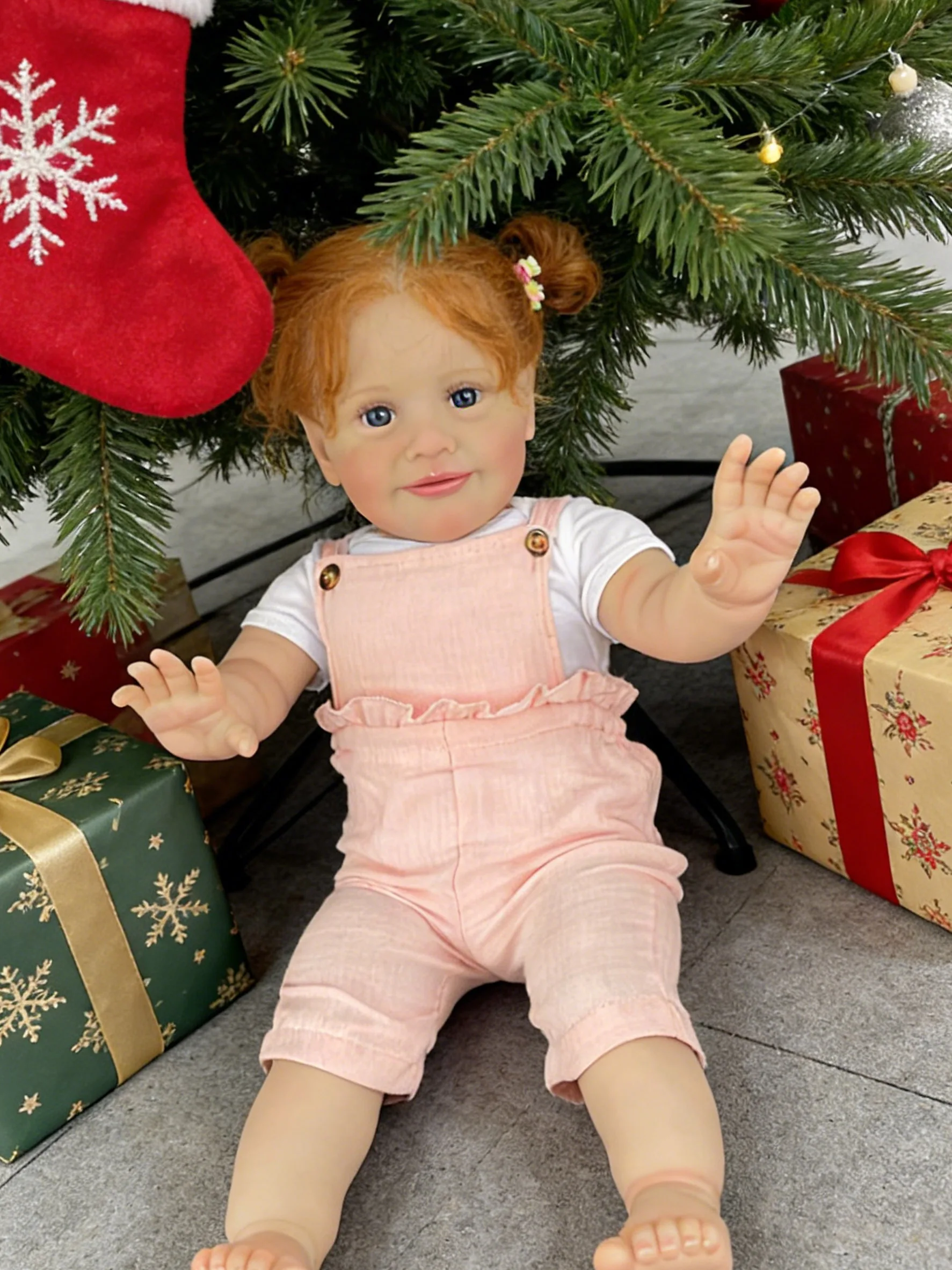 دمية زوي المولودة حديثًا بطول 25 بوصة، جسم قماشي ناعم، تبدو حقيقية، طبقات متعددة من الطلاء مع عروق مرئية، شعر مزروع يدويًا