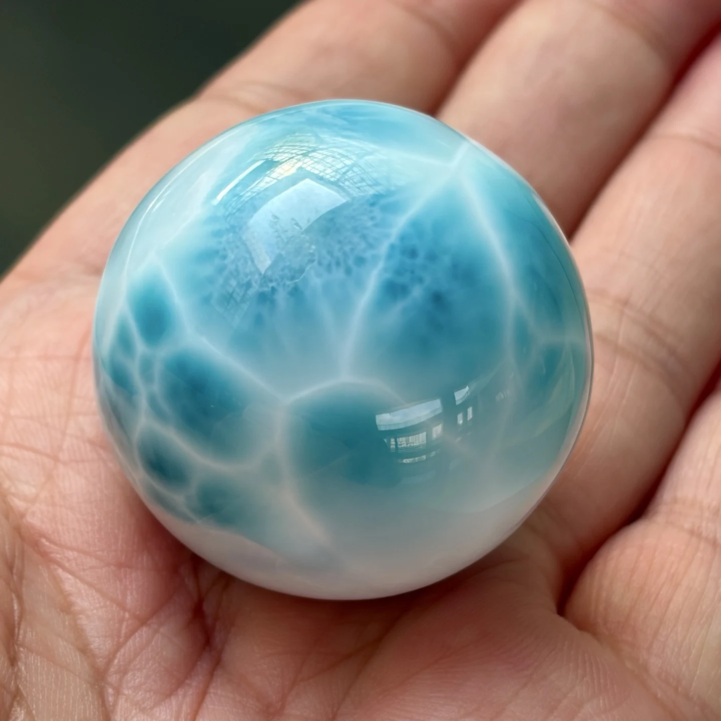 

Натуральный синий ларимар, кулон, круглая сфера, большой шар, драгоценный камень, 35,8 мм, для женщин и мужчин, ларимар, серебро 925, модные украшения AAAAAA