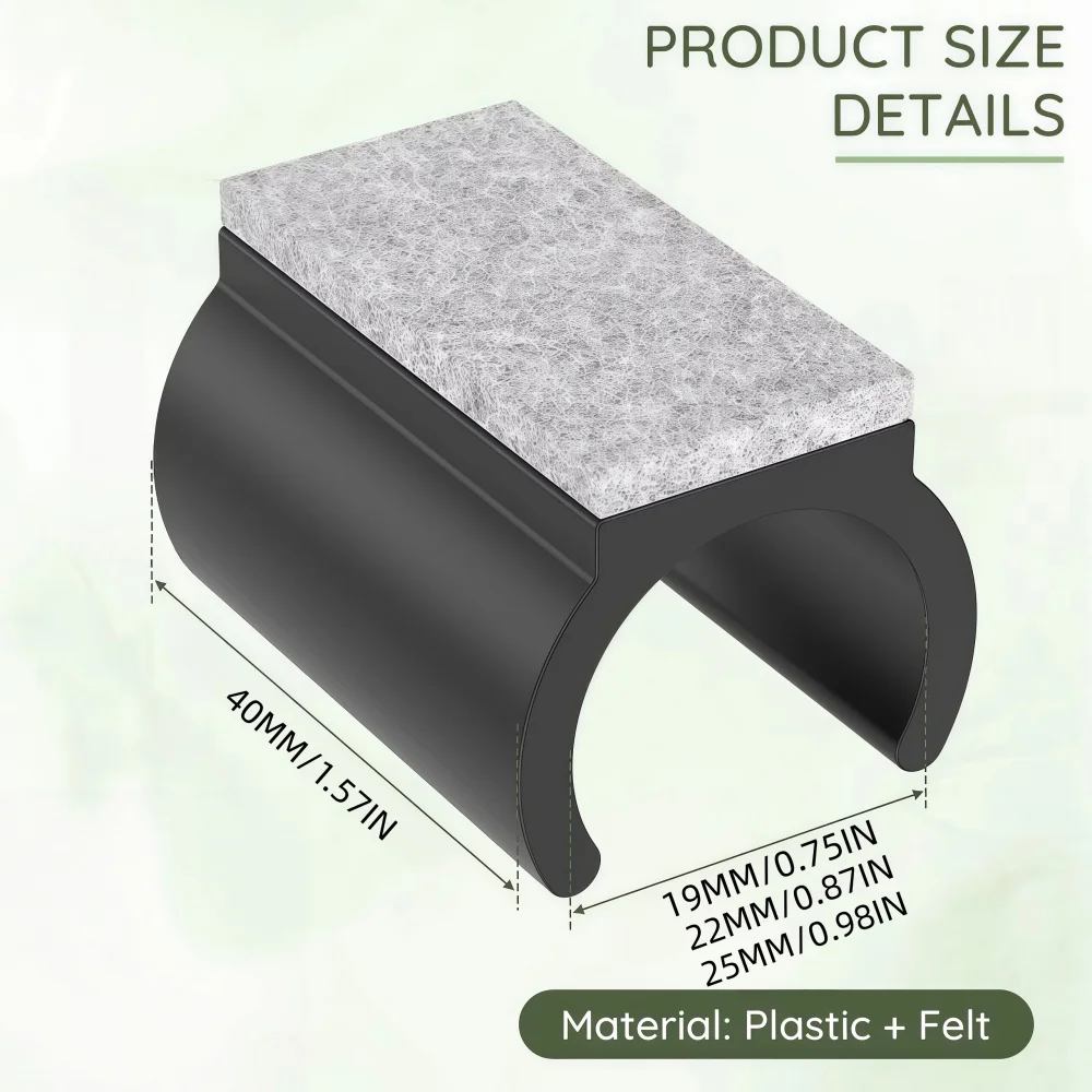 Chair Gliders Reduce Noise for Outer Tube Diameter Cantilever Chairs for Swing Chair U-shaped Clamp Shell Gliders 4/8/24PCS ﻿
