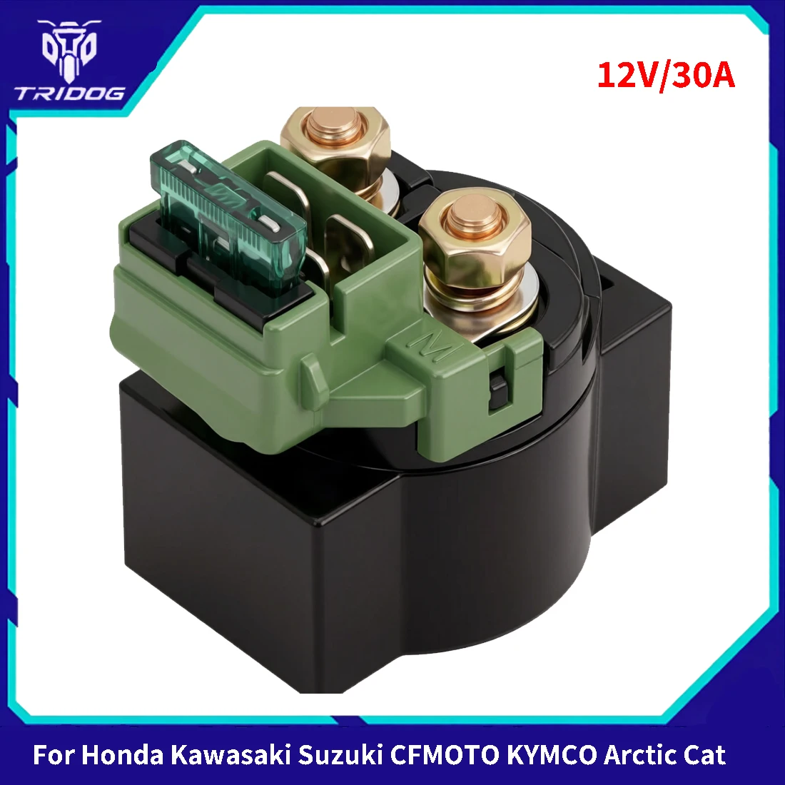 12v 30A Starter Relay Solenoid For Honda Kawasaki Suzuki CFMOTO KYMCO Arctic Cat 125CC-600CC Go Kart Buggy UTV ATV Quad Bike
