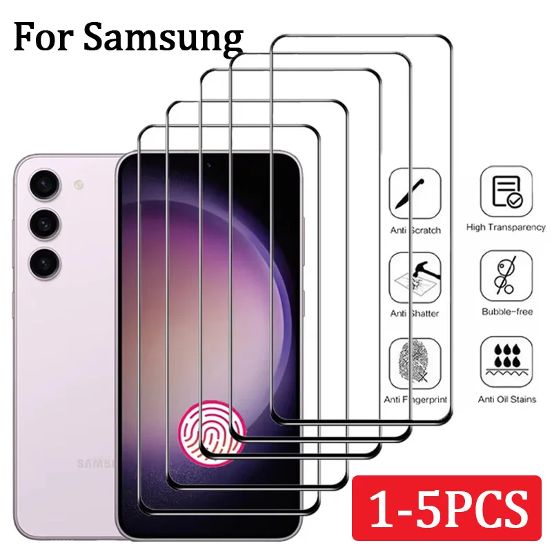 1-5 PCS Cristal  Tempered Glass For Samsung Galaxy S26 Ultra S25 S24 S21 S20 FE A73 A72 A57 A56 A37 A36 A17 A16 Protective Film