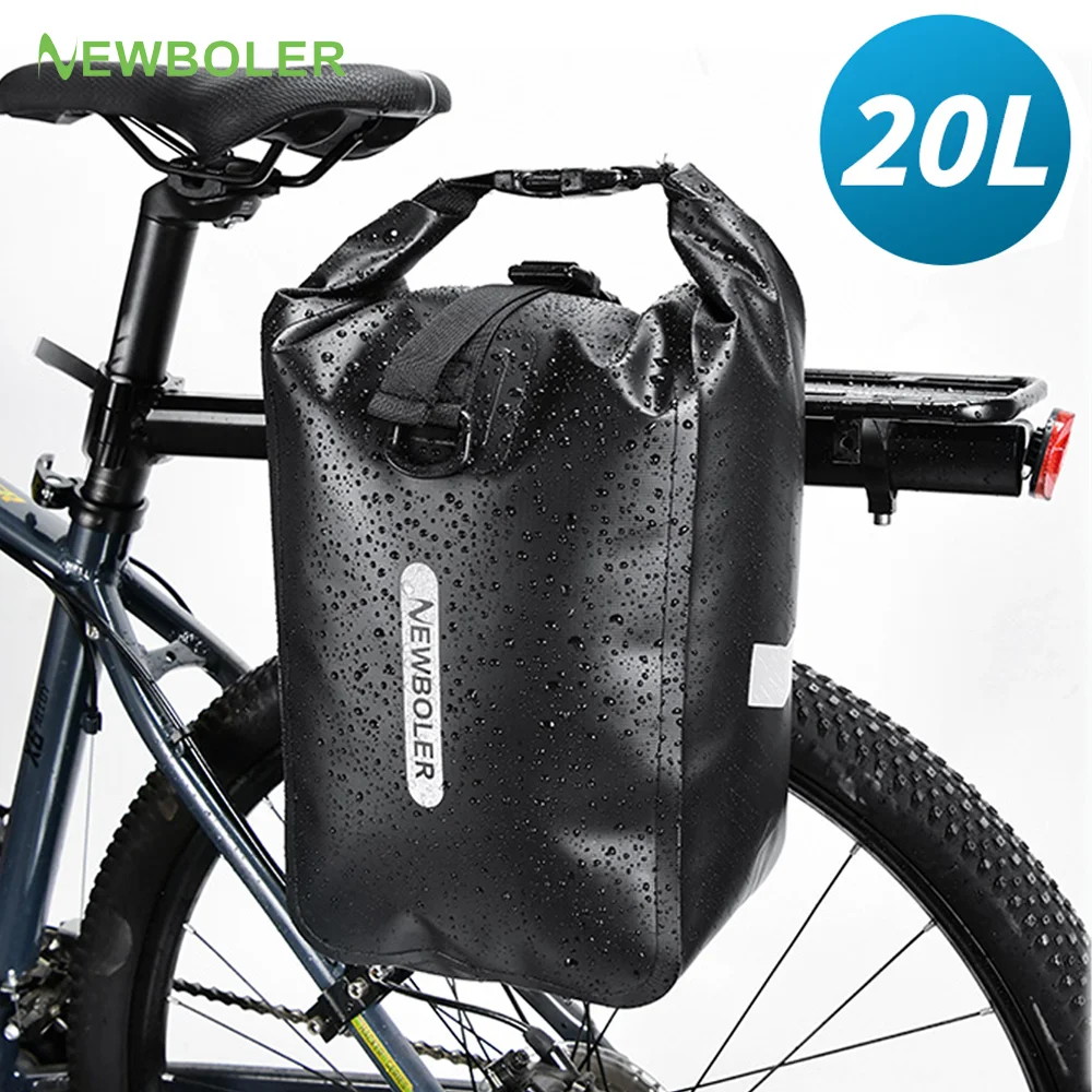 

NEWBOLER 100%WaterproofBike Bag 20L Travel Cycling Bag Basket Bicycle Rear Rack Tail Seat Trunk Bag Bicycle Bag Panniers