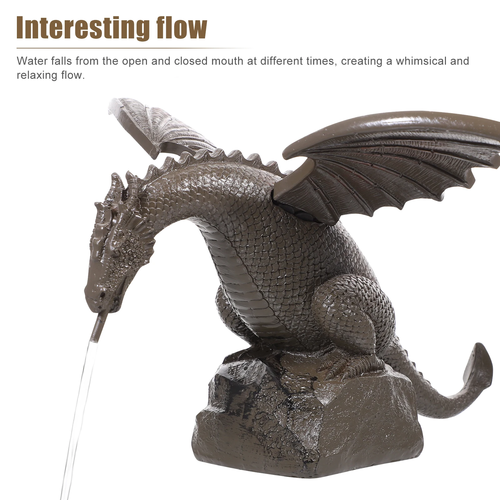 

Dragon Fountain Nozzle Replacement Head Resin Durable for Pond Yard Garden Outdoor Fountain Sprayer Decorative Water Spray