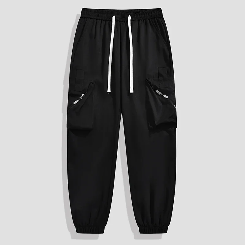 LIBIELIY TRAF Pantaloni da lavoro casual da uomo alla moda con coulisse, tasche con cerniera, dettagli squisiti, Fashion Sense Pull