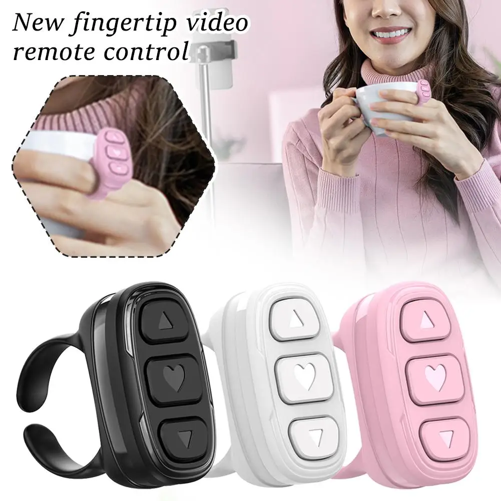 Fingertip Remote Control Portable Page Turner For Smartphones Camera Shutter Bluetooth Wireless Selfie Device M3U8