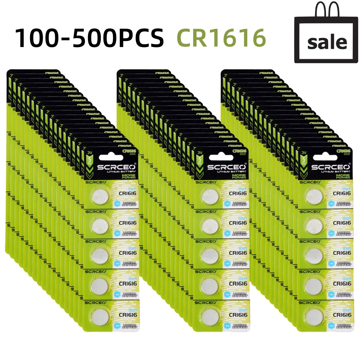 

100-500PCS 3V CR1616 Lithium Button Battery DL1616 BR1616 ECR1616 5021LC L11 L28 LM1616 Coin Cell for Watch CR 1616 Batteries