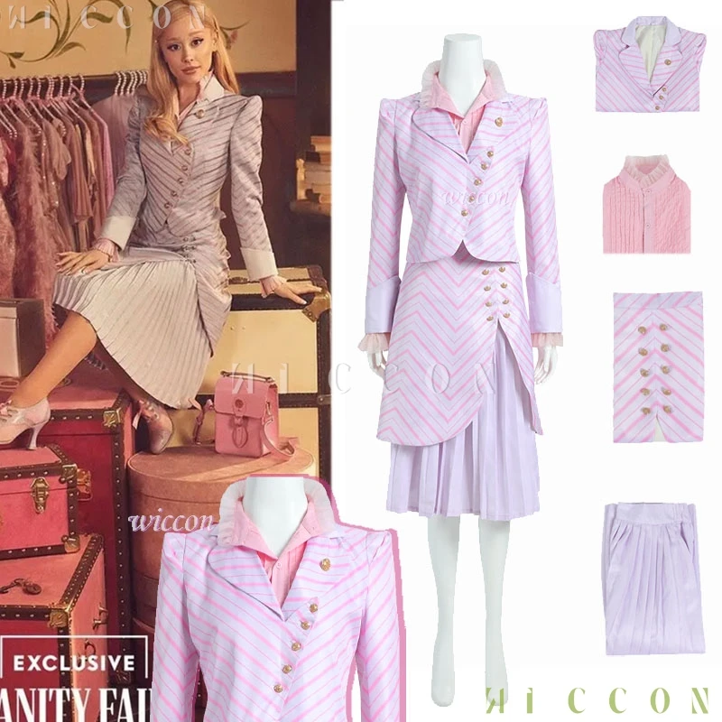 

Костюмы на Хэллоуин, костюмы ведьм для косплея, Глинда, одежда Эльфабы, Готический фильм, вечерние ролевые игры, розовый костюм, черное платье R