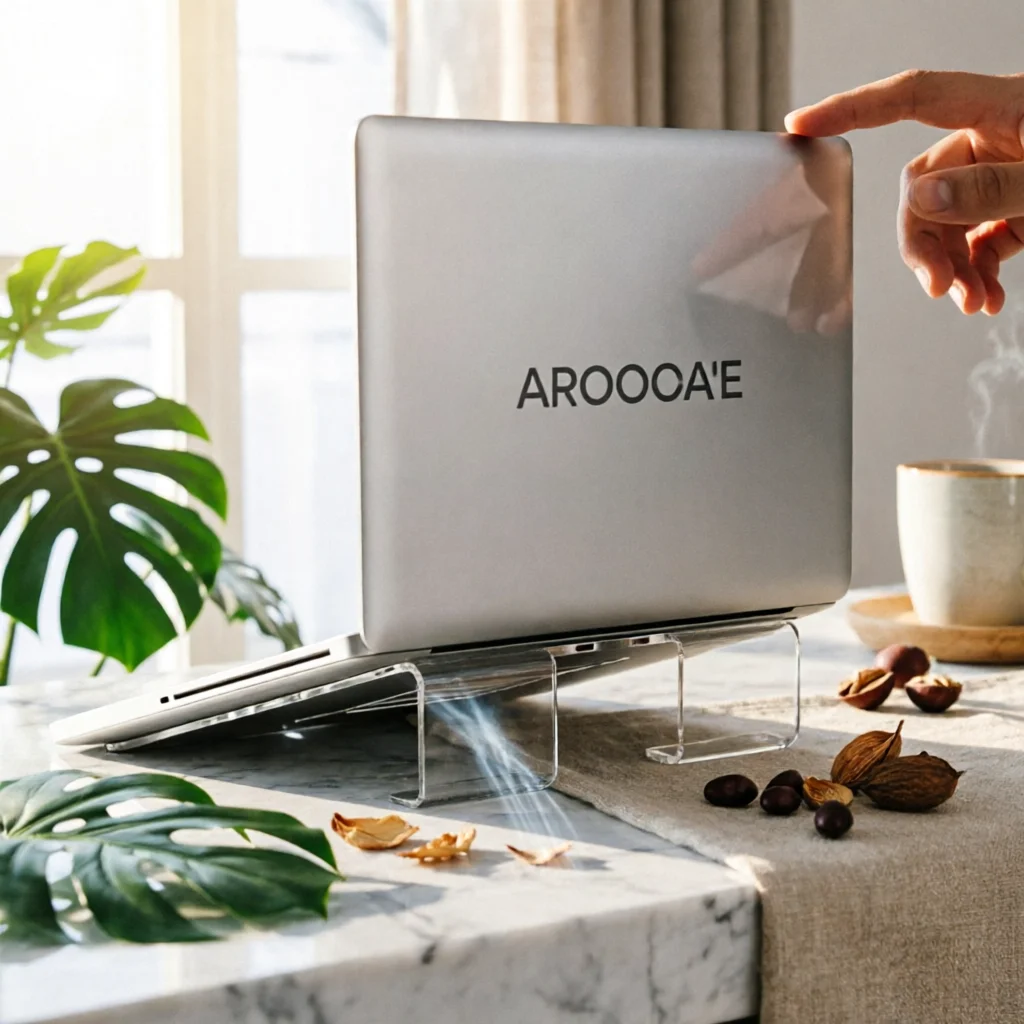 Acrylic Laptop Stand Polished Edges Vented Laptop Stand Desk Accessory Easy to Space-Efficient Saving
