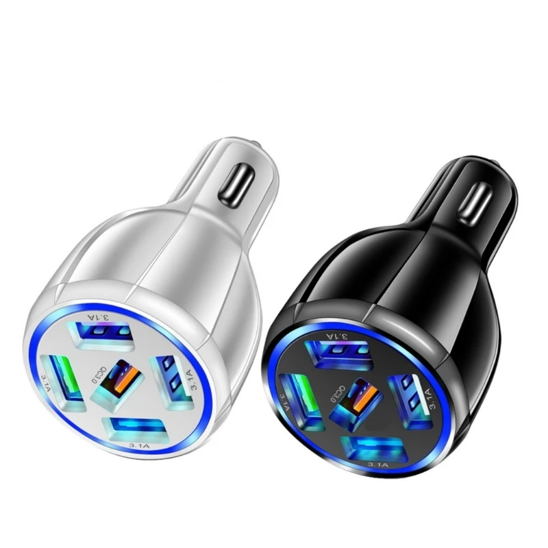 

5 Port Charging Base Universal USB Car Adapter Quick Charging with Multi Protections for Smartphones Tablets