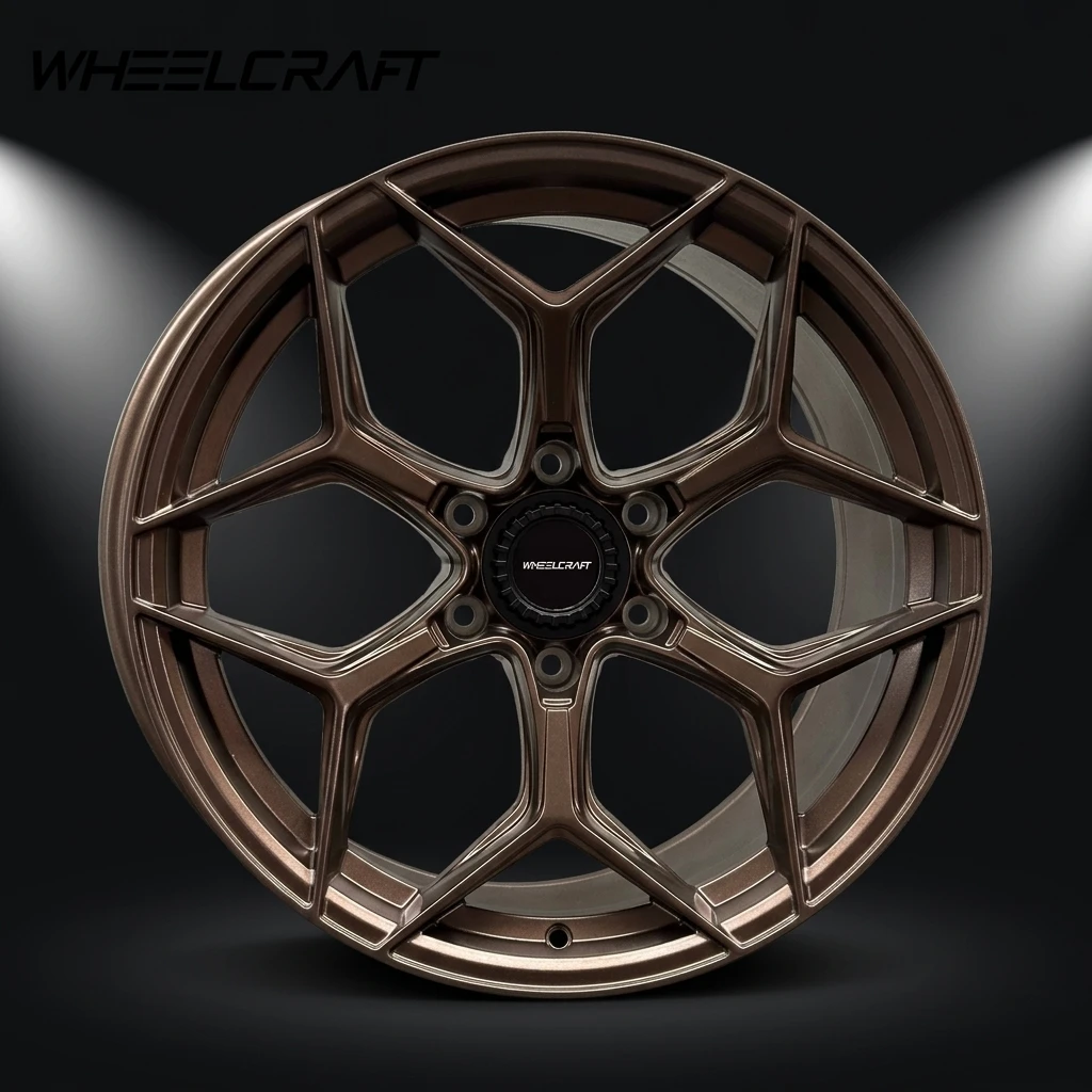 Rueda de Aluminio de 5 Birlos de Venta Caliente, 9J 139.7mm PCD, Offset Negativo Cero, Recubierta de Bronce para Camionetas y SUVs, Rueda de Aluminio para Montaje Stance