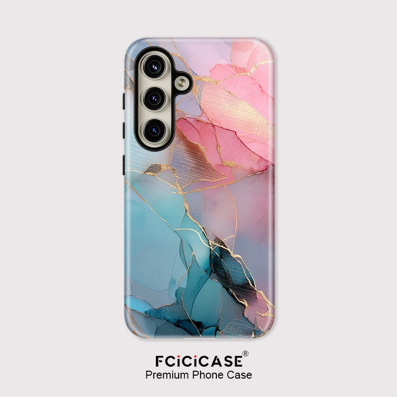Fcicicase, funda de teléfono con diseño de mármol a la moda para Samsung Galaxy A56 A36 A26 A16 A 16 5G, cubierta mate acrílica de doble capa para PC TPU