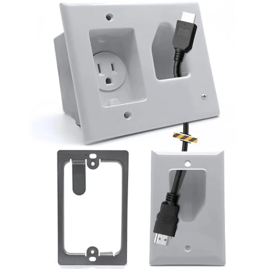 

Кабельная панель Datacomm для скрытой прокладки с низковольтным кабелем и комплектом для подключения питания - белая - DATACOMM RECSSD CBL PLTE REMLDNG KT ELEC OTLT WHT 4