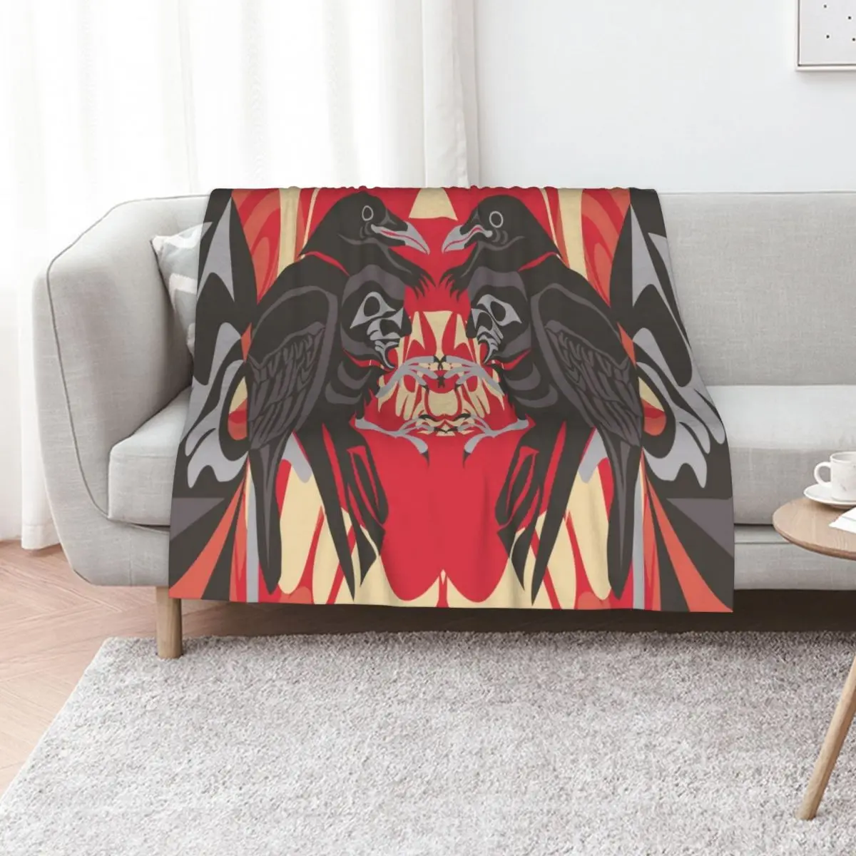 Raven Vision Throw Blanket Plush Softest Luxury Vintage Furry Quilt Blankets