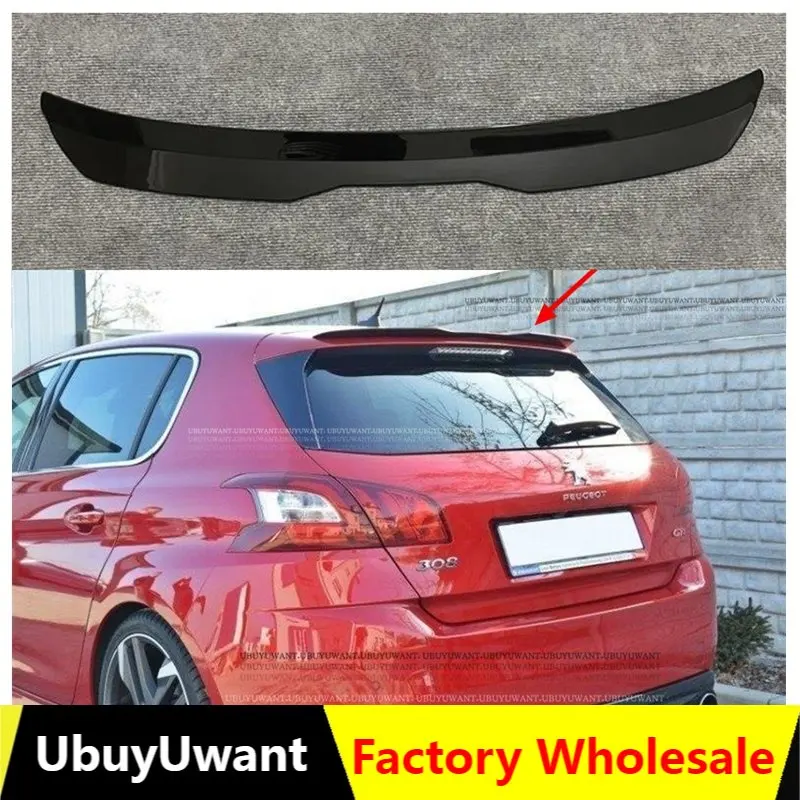 UBUYUWANT Rear Roof Lip Spoiler For Peugeot 308 GTI 2015 - 2020 Universal Hatchback 308 Spoiler ABS Plastic Car Tail Wing