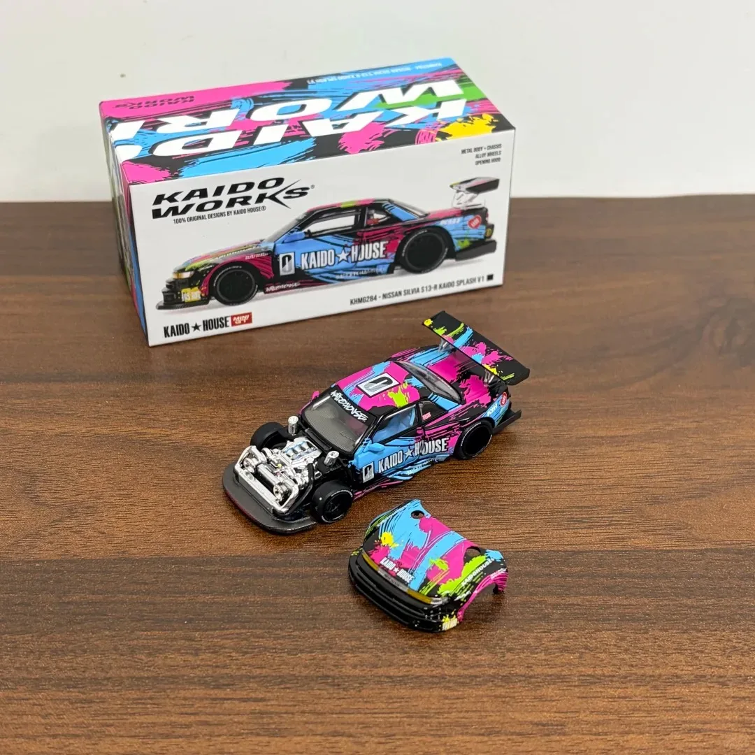 Kaido House + MINIGT 1:64 Nissan Silvia S13-R Kaido Splash Druckguss-Modellauto