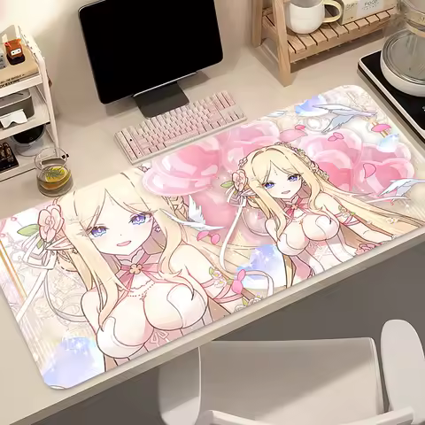 Kawaii Mouse Pad Anime Cute Girl Gamer Computer Desktop Mat Wuthering Waves Cartethyia Keyboard Pad Gaming Accessories Mousepad