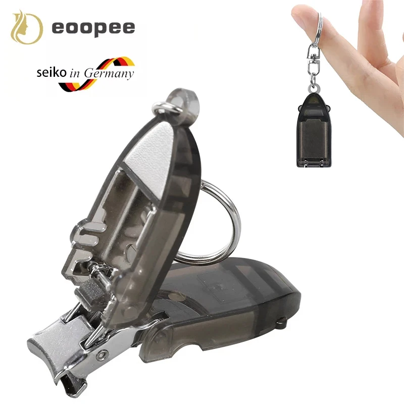 Mini Nail Clipper Foldable Fingernail Cutter Wide Jaw Opening Manicure Tool With Key Ring Outdoor Camping Multi Tool