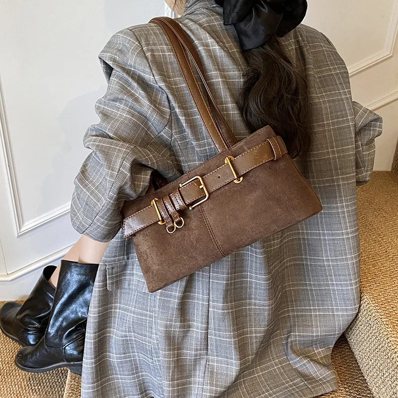 

2025 New Women's Retro Suede Bag - Shoulder Underarm Handheld Style