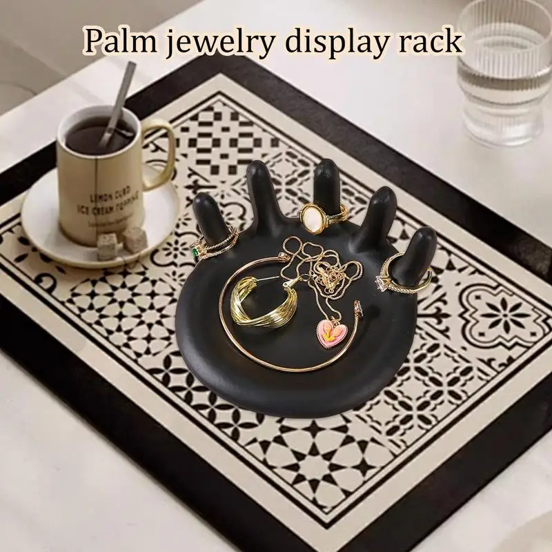 

Decorative Jewelry Tray Resin Palm Shape Display Holder Ring Dish Tray Decorative Desktop Tray Jewelry Organizer For Necklaces