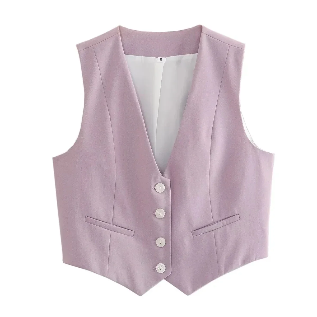 HH Lente Zomer Vest Voor Vrouwen Elegante Mode V-hals Mouwloos Kort Vest Tops Single-Breasted Slanke Vest Y2K streetwear