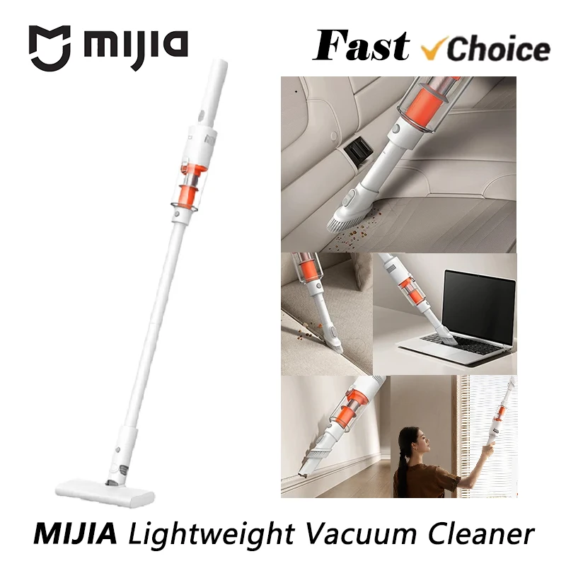 

Легкий пылесос MIJIA, сила всасывания 22 000 Па, 2 режима уборки, моющиеся аксессуары, зарядка Type-C, 40 минут работы, китайская версия
