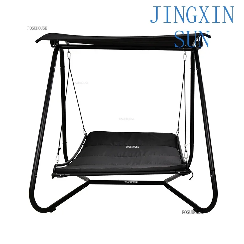 

Nordic Courtyard Iron Art Outdoor Swings Patio Swing Modern Household Balcony Lazy Bed Leisure Garden Hammock Outdoor Furniture