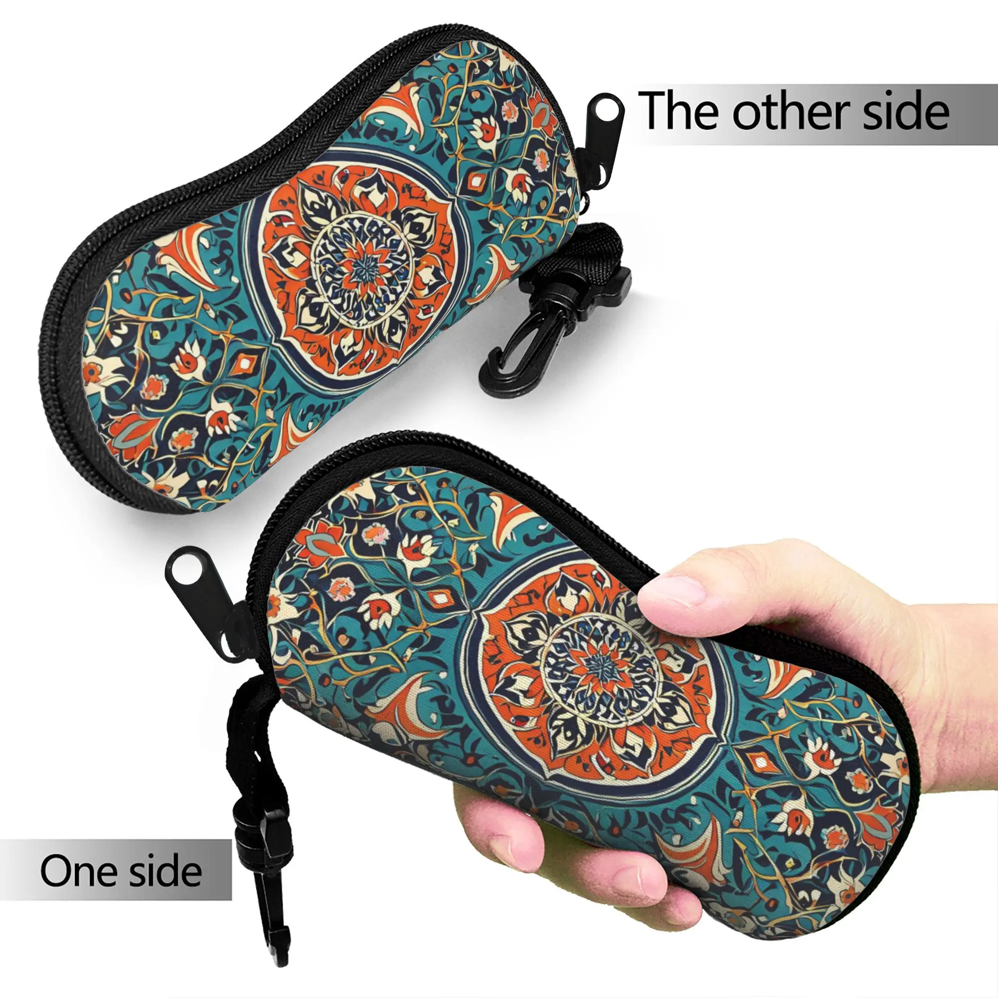 Retro Bohemian Woven Pattern  Glasses Case Unisex  Sunglasses Case Retro Custom Eyewear Bag Daily Eyeglass Protector