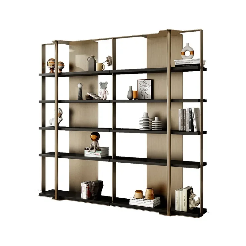 

Italian minimalist stainless steel bookshelf, shelf, light luxury design
