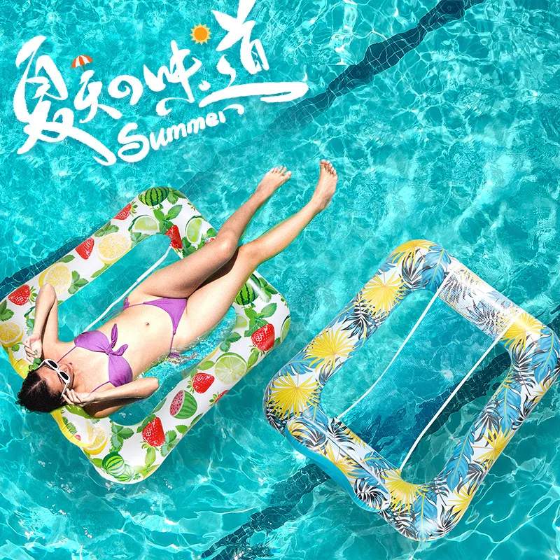 

Pool Rafts Inflatable Ride-ons Water Fun Thickened PVC Mesh Lounge Chair Floating Swimming Pool Seaside Beach Summer Heat Relief