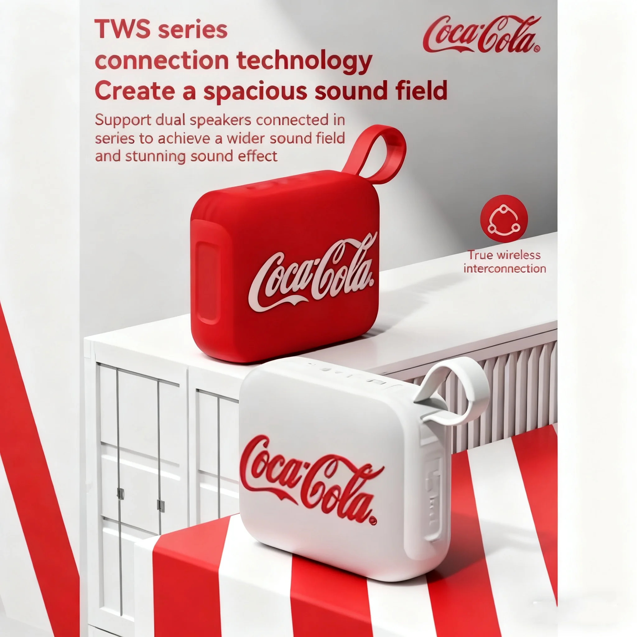 كوكا كولا T21 مكبر صوت بلوتوث خارجي | 360 ° صوت محيطي + تصميم محمول فائق الصغر #5