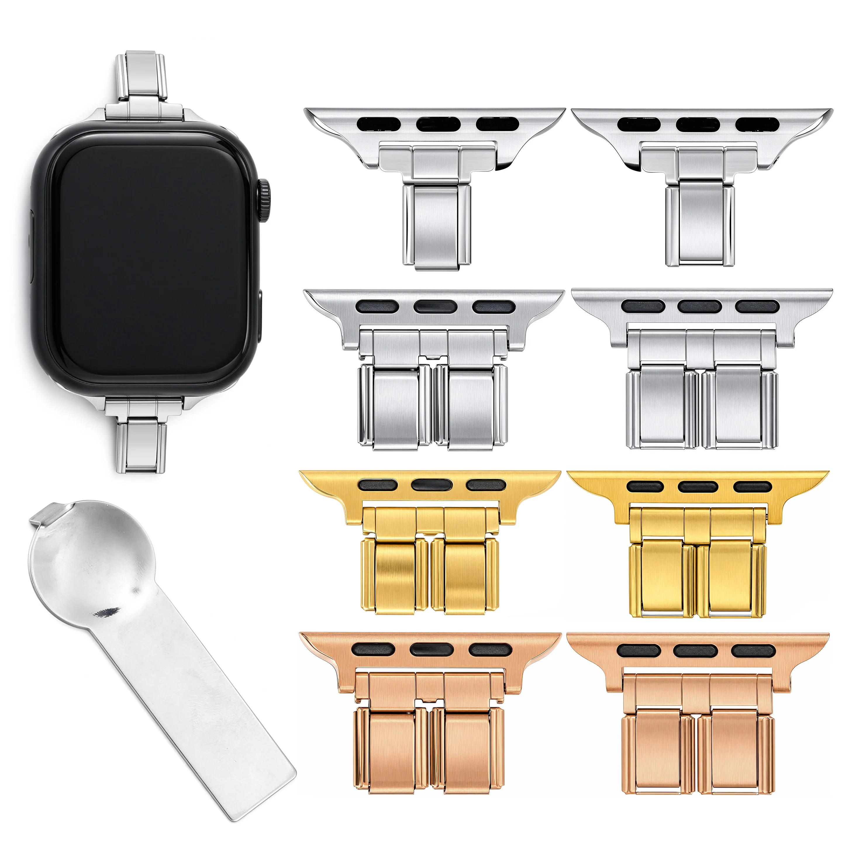Trendy Personalized Gadgets Smart Watch Adapter Strap Connector Fit Stainless Steel Italian Bracelets DIY Watchband Accessories