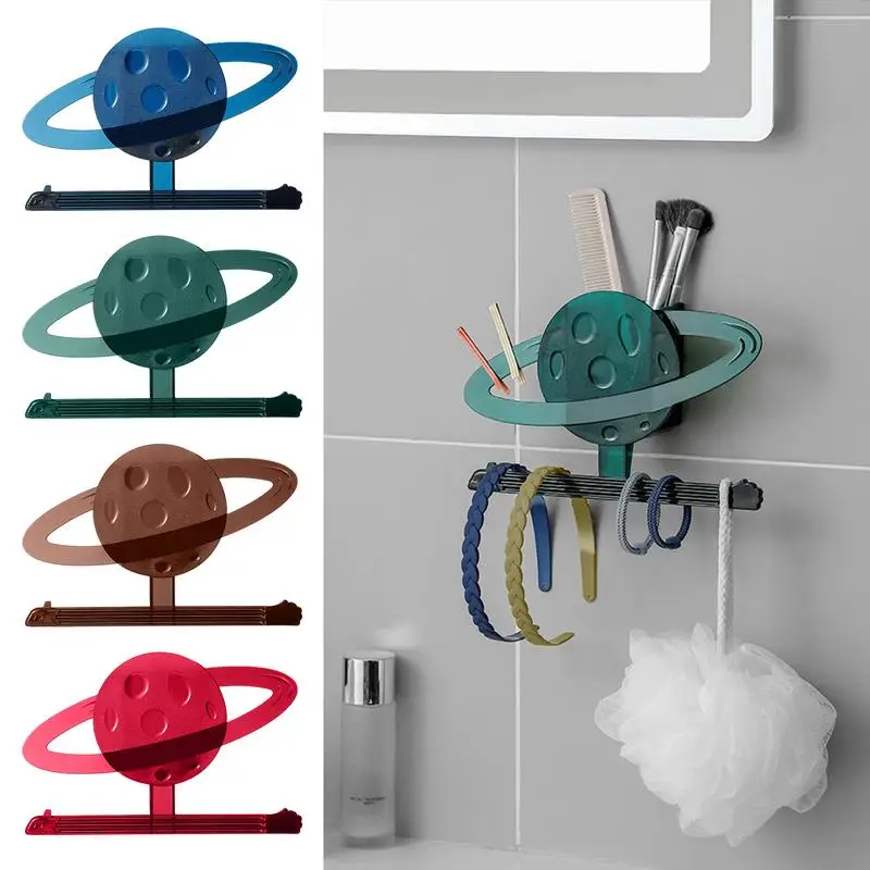 

Wall Mounted Bathroom Hanger Waterproof Headband Wall Storage Holder Free Punching Bathroom Storage Hooks hanger for Towels