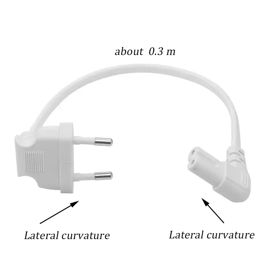 0.3M 90 Degree Schuko CEE7/16 Europe 2pin Male to Right Angled IEC 320 C7 Power Supply Cord Cable image 6