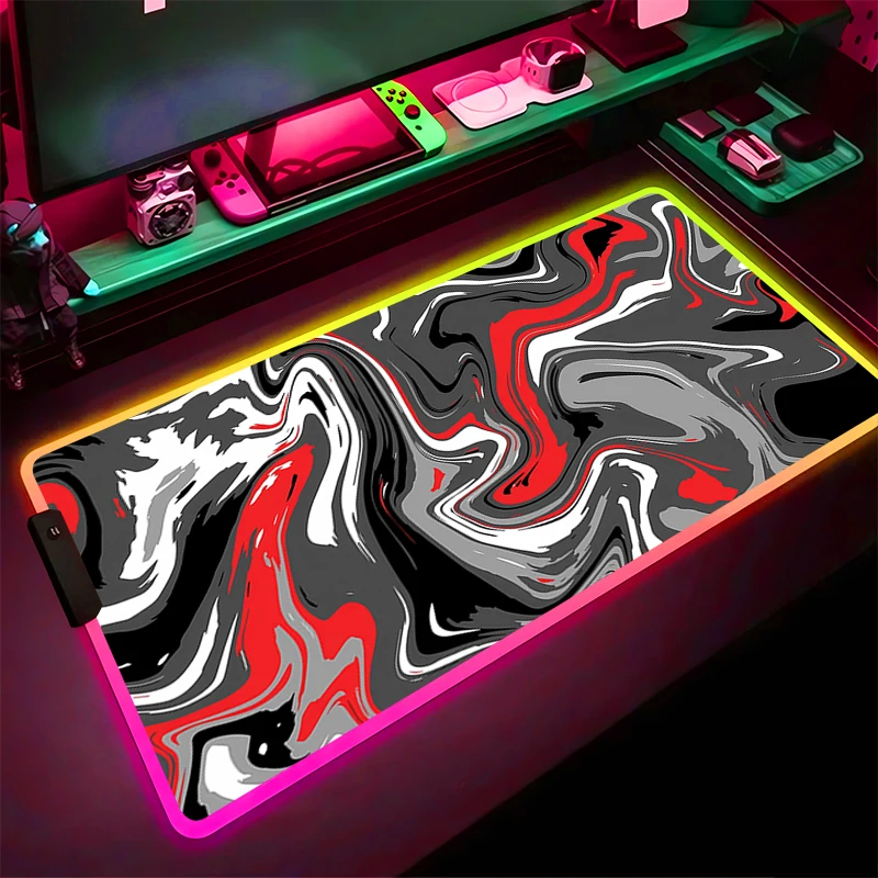 Hot Sale RGB Mouse Pad Strata Liquid Fashion Non-Slip Rubber Edge locking mousepads Game play mats notebook computer Home Decor