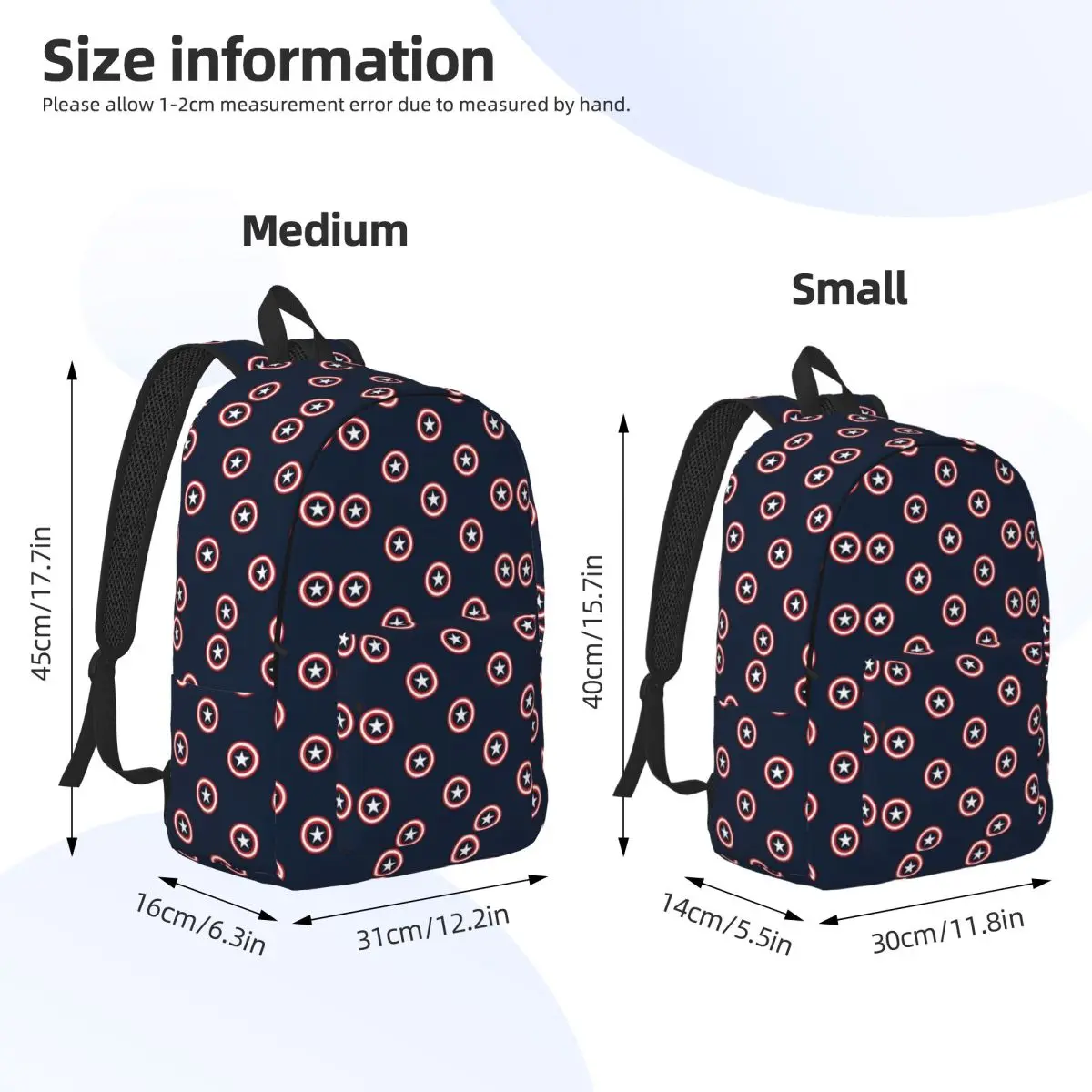 Mochila con logotipo de Capitán América, mochilas Kawaii para chica, mochilas ligeras de senderismo para escuela secundaria, mochila colorida