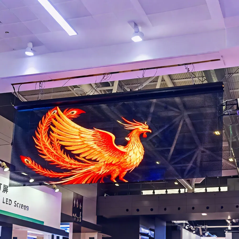 High Digital 3D LED Indoor Display Screen Transparent Film Glass Wall Advertising Video Flexible Window Panel Shopping Mall