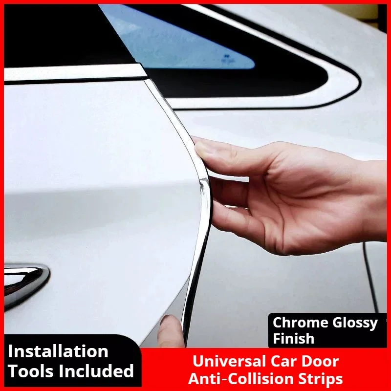 For Thickened Electroplated Door Edge Anti‑Collision Guard Strips, Anti‑Scratch Seal Decor Molding Trim For Car Body Exterior