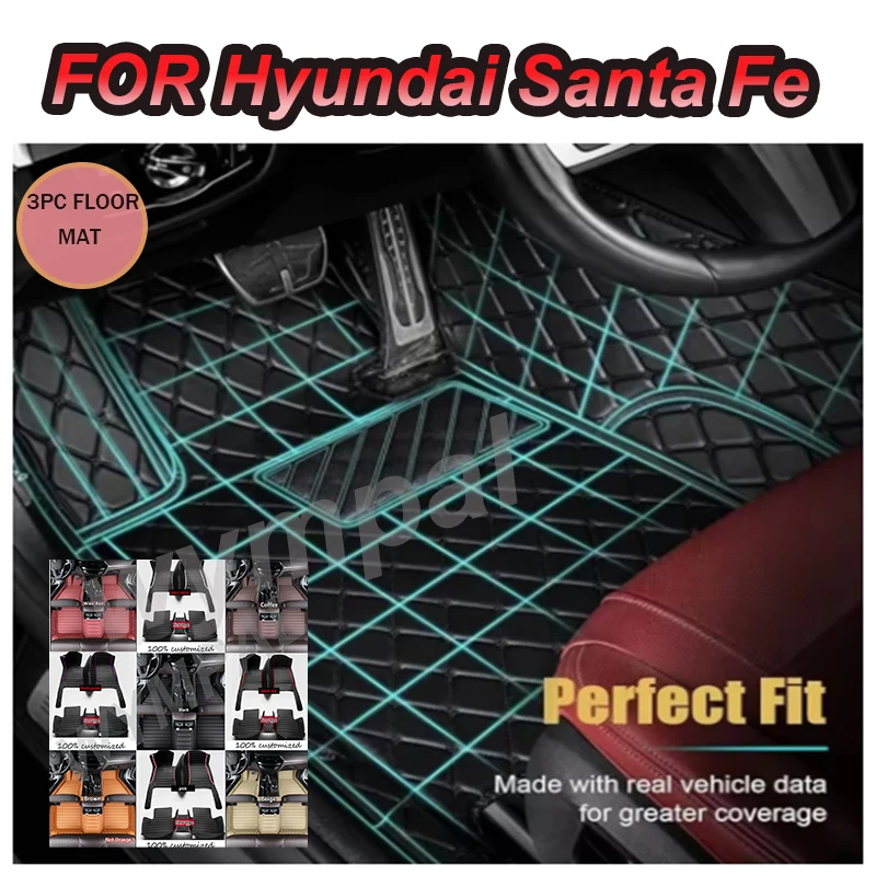 

РОСКОШНЫЕ автомобильные коврики для Hyundai Santa Fe (FIVE SEAT) 2010 2011 2012, пользовательские автомобильные подушечки для ног