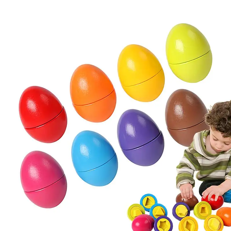 Egg Matching Toy Playtime Eggs Set Of 8 Early Learning Matching Color Shape Recognition Sorter Puzzle For Toddler Easter Travel