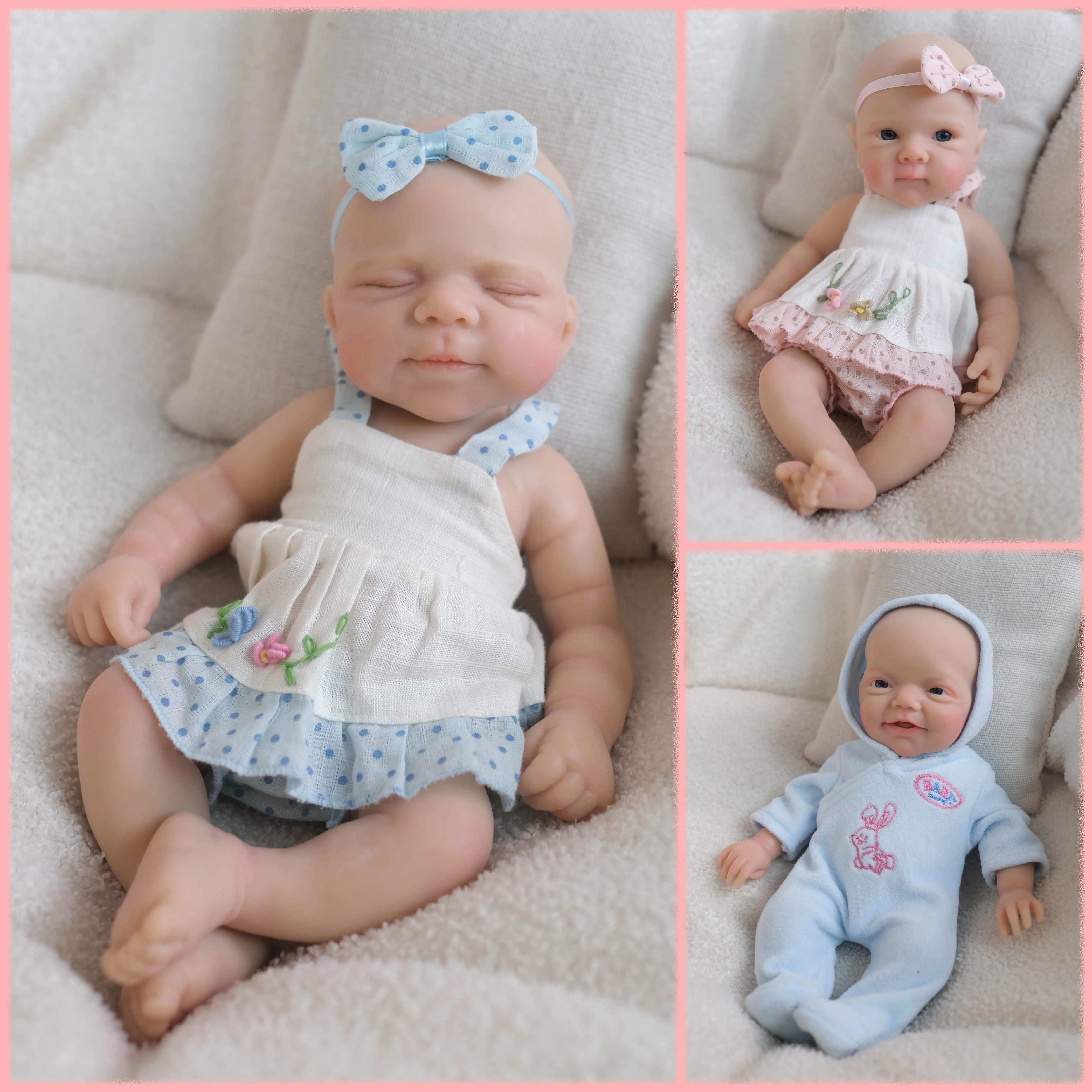 12inch Charlie/Bettie/Pascale No Hair Mini Cute Super Soft Full Solid Silicone Squishy Elastic  Baby Doll for collectors