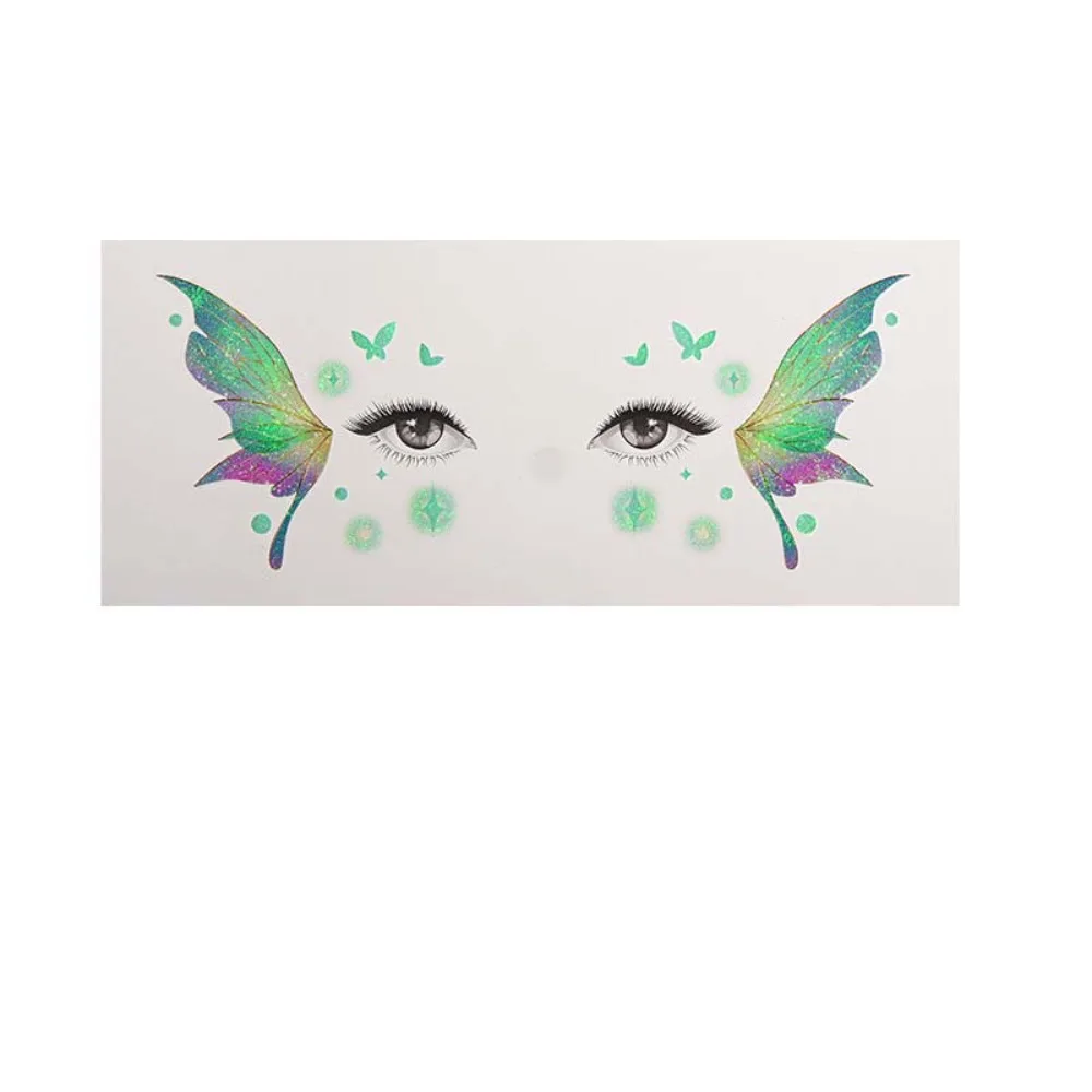 Waterproof Glitter Butterfly Face Tattoo Realistic Long Lasting Face Tattoo Sticker DIY Convenient Face Temporary Tattoo