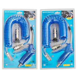 Air Blow Duster Set Professional for Truck Air Compressor Durable Heavy Duty Air Duster Cleaning Nozzle Tool with Coil Pu Hose