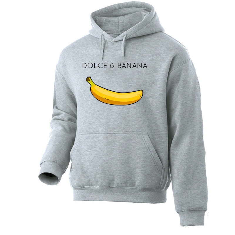 

Мужская толстовка с принтом Dolce & Banana, модные повседневные толстовки, осенние свободные пуловеры, топы с карманами, флисовая теплая спортивная одежда для мужчин