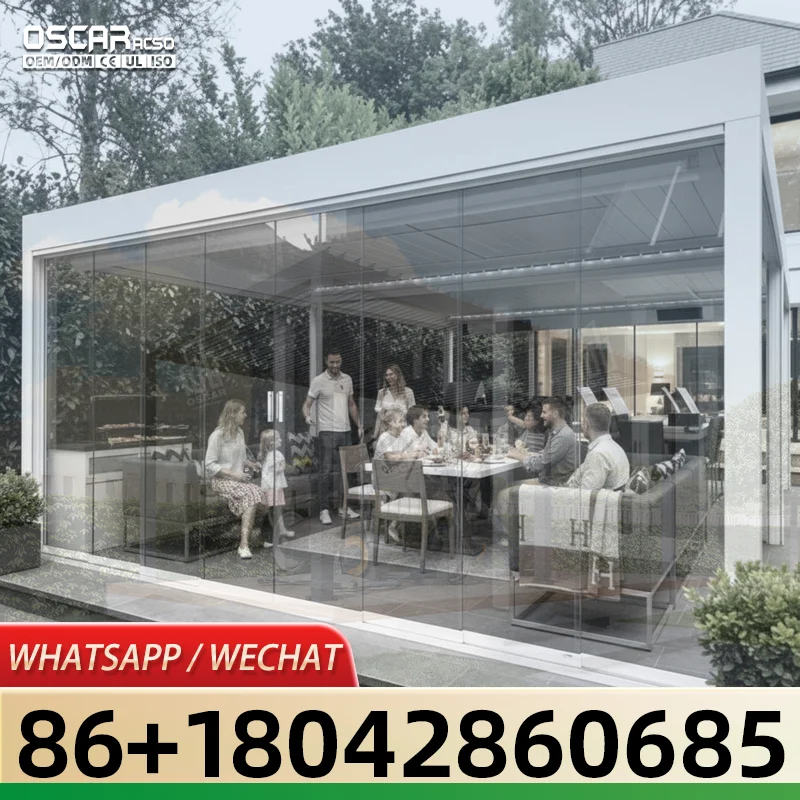 6x3m Outdoor Remote Control Louvered Roof Pavilion Pergola Pressure Treated Wood for Balcony Garden Patio pergola